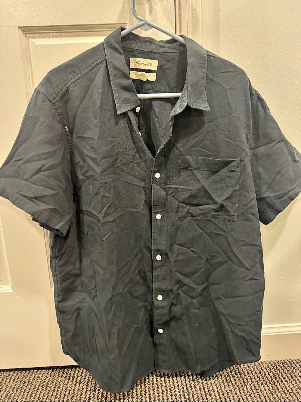 Madewell Perfect Fit Button Down Shirt Black Size XL